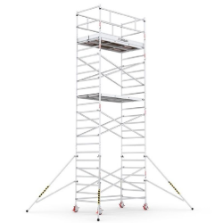 Achetez ATLAS ECHAFAUDAGE ROULANT ALU ATLAS-PRO PROTUBE L6   H.PLANCHER 4.4M plateforme 120x240cm avec stabilisateur en ligne su