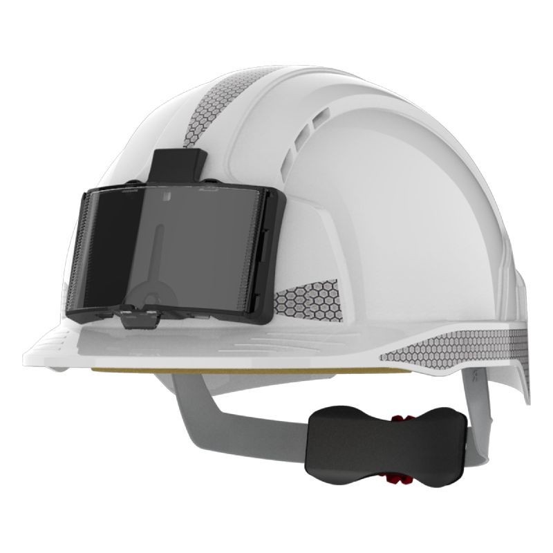 Achetez JSP CASQUE EVOLITE® / BLANC / AVEC BANDE REFLECTIVE + PORTE-BADGE/ JSP en ligne sur MO-Shop