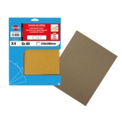 Achetez LEMAN PAPIER DE VERRE 230X280MM GR100 PQT DE 4 FEUILLES  LEMAN en ligne sur MO-Shop