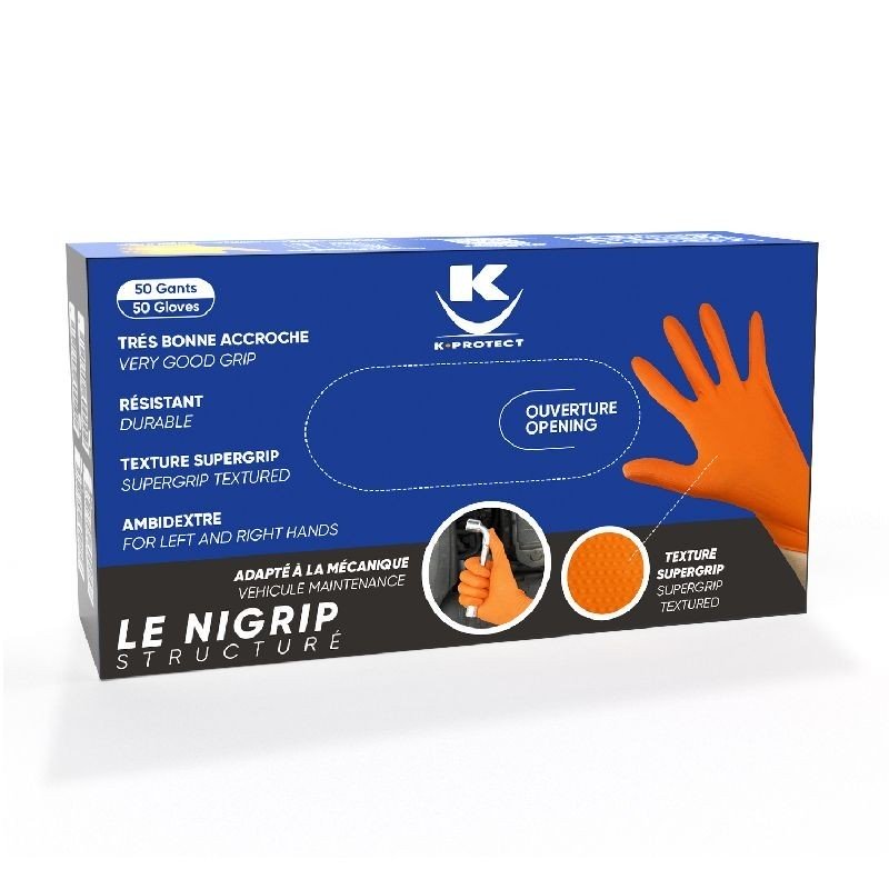 Achetez SANS MARQUE GANT NITRILE USAGE UNIQUE ORANGE AVEC PICOTS T.XL/BOITE 50 en ligne sur MO-Shop
