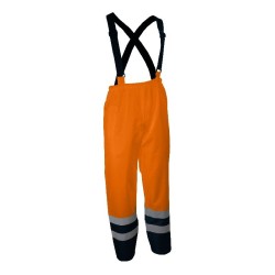 Achetez  PANTALON PLUIE PU/PVC ORANGE FLUO AVEC BRETELLE en ligne sur MO-Shop