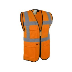 Achetez  GILET FLUO ORANGE CL2 AVEC POCHES ET PORTE BADGE P en ligne sur MO-Shop