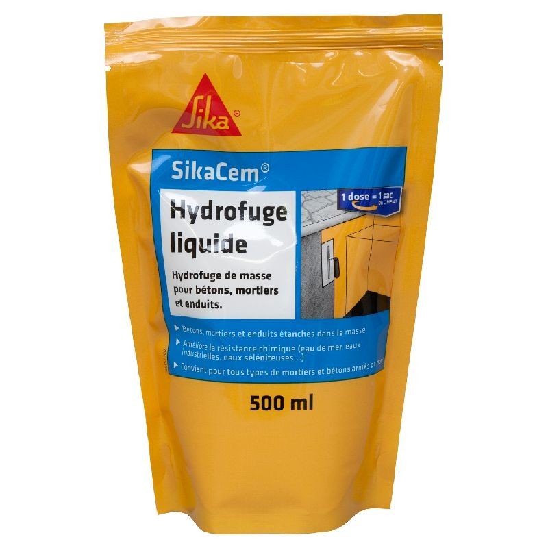Achetez SIKA SIKACEM HYDROFUGE LIQUIDE / BLANC / DOSE DE 500 ML en ligne sur MO-Shop