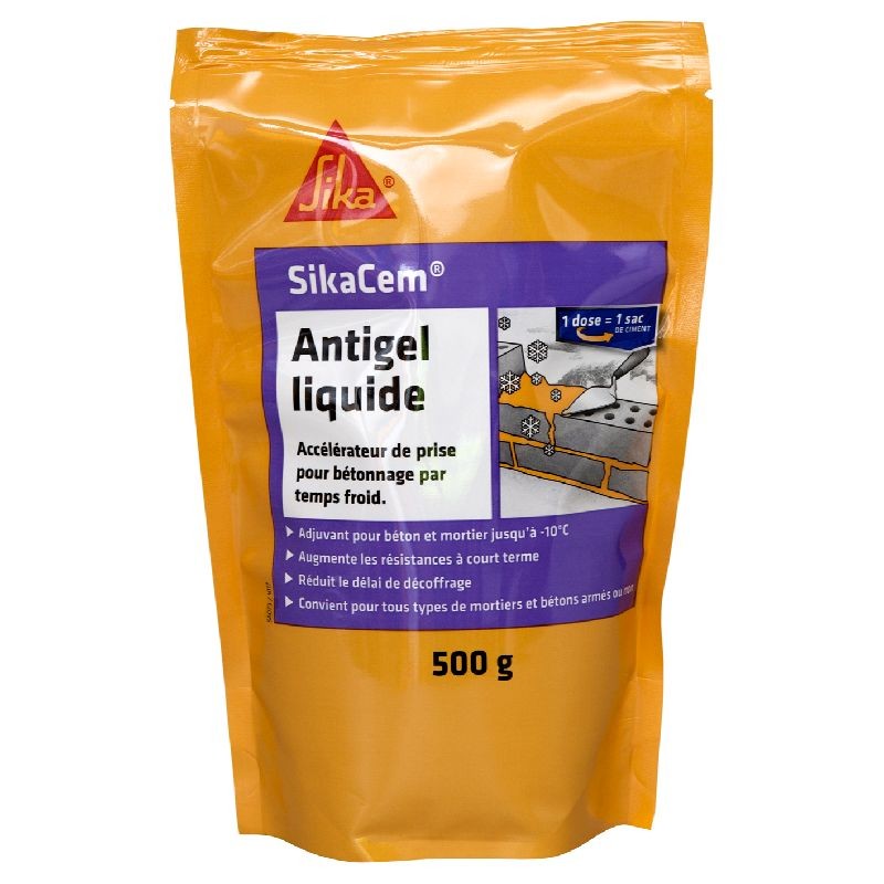 Achetez SIKA SIKACEM ANTIGEL LIQUIDE / JAUNE PÂLE / DOSE DE 500 G en ligne sur MO-Shop