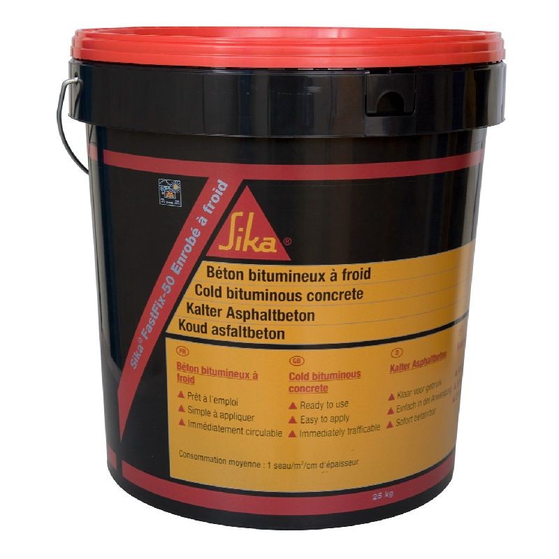 Achetez SIKA SIKA FASTFIX -50 ENROBE À FROID / NOIR / SEAU DE 25KG en ligne sur MO-Shop