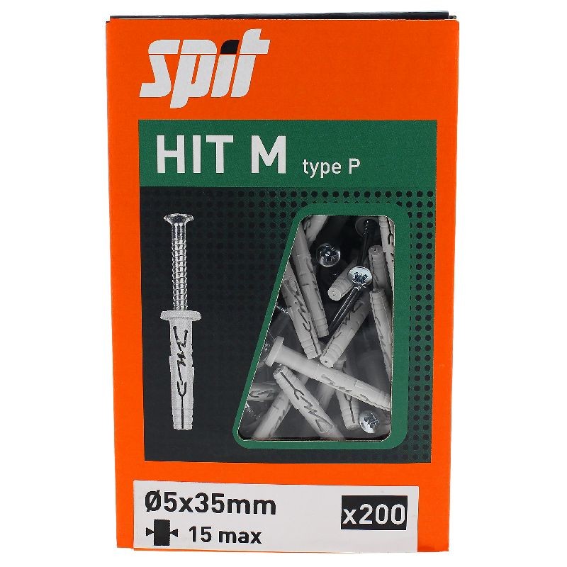 Achetez SPIT CHEVILLE CLOU SPIT HITM 5X15/37P / BOITE DE 200 en ligne sur MO-Shop Achetez SPIT CHEVILLE CLOU SPIT HITM 5X15/37P / BOITE DE 200 en ligne sur MO-Shop