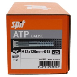 Achetez SPIT CHEVILLE SPIT ATP M12X120 SPECIAL BALISE AUTORELEVABLE / BOITE DE 25 en ligne sur MO-Shop