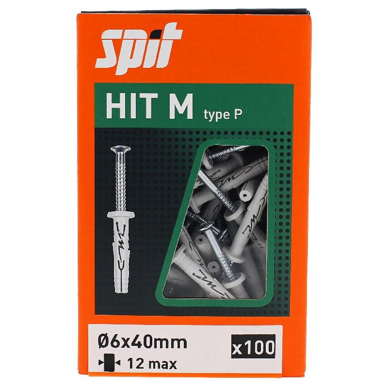 Achetez SPIT CHEVILLE CLOU SPIT HITM 6X40/12P / BOITE DE 100 en ligne sur MO-Shop