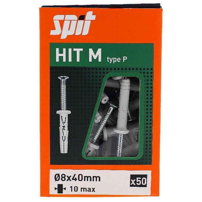 Achetez SPIT CHEVILLE CLOU SPIT HITM 8X40/10P  / BOITE DE 50 en ligne sur MO-Shop