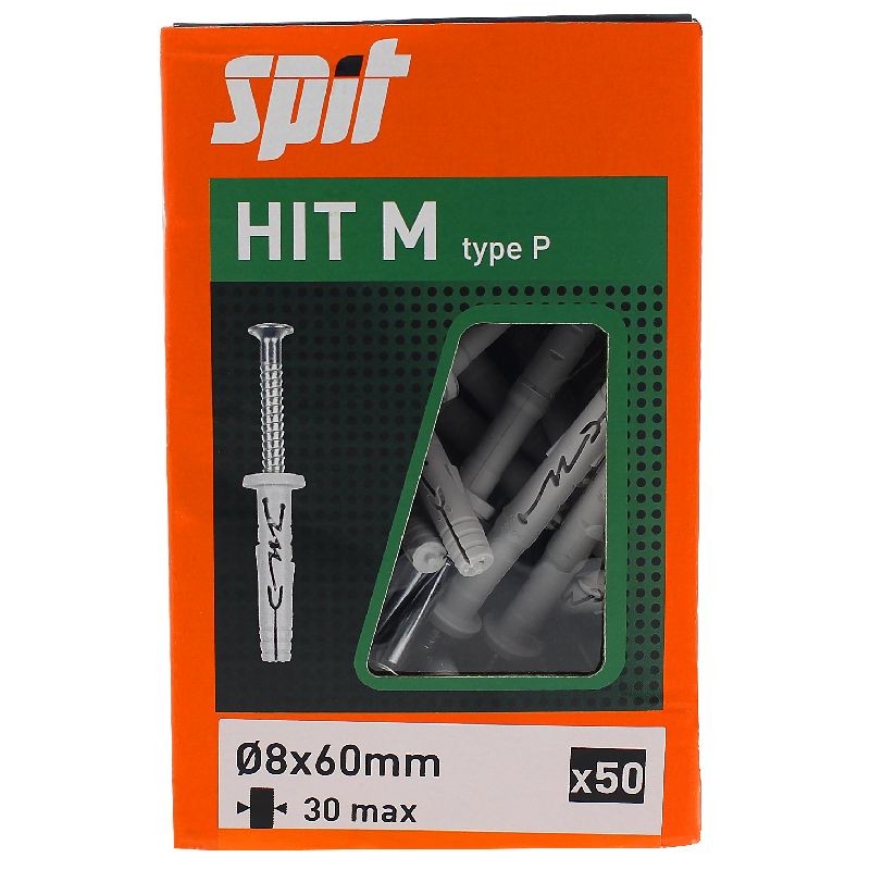 Achetez SPIT CHEVILLE CLOU SPIT HITM 8X30/60P / BOITE DE 50 en ligne sur MO-Shop