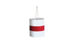 Achetez TALIA FARDIER CYLINDRIQUE BLANC AVEC BANDE RETRO ROUGE en ligne sur MO-Shop