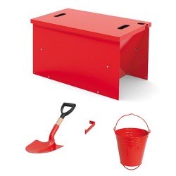 Achetez  KIT INCENDIE COMPLET 1bac à sable + couvercle +pelle+ seau +support seau en ligne sur MO-Shop