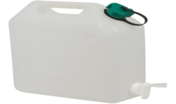 JERRICAN PLASTIQUE 10L TRANSLUCIDE ALIMENTAIRE + ROBINET