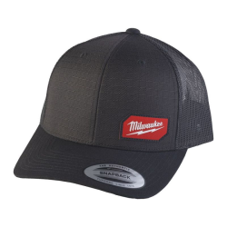 Casquette Snapback Trucker Milwaukee noir — Ripstop, mesh respirant, taille unique