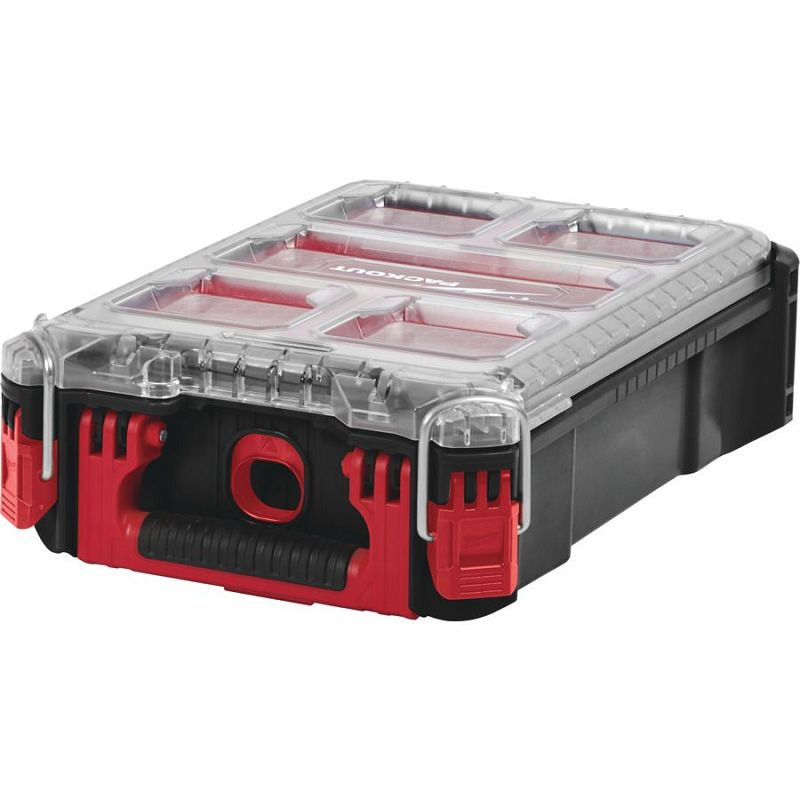 Petit organiseur PACKOUT™ Milwaukee 250×380×120mm — 5 bacs, IP65, réf. 4932464083